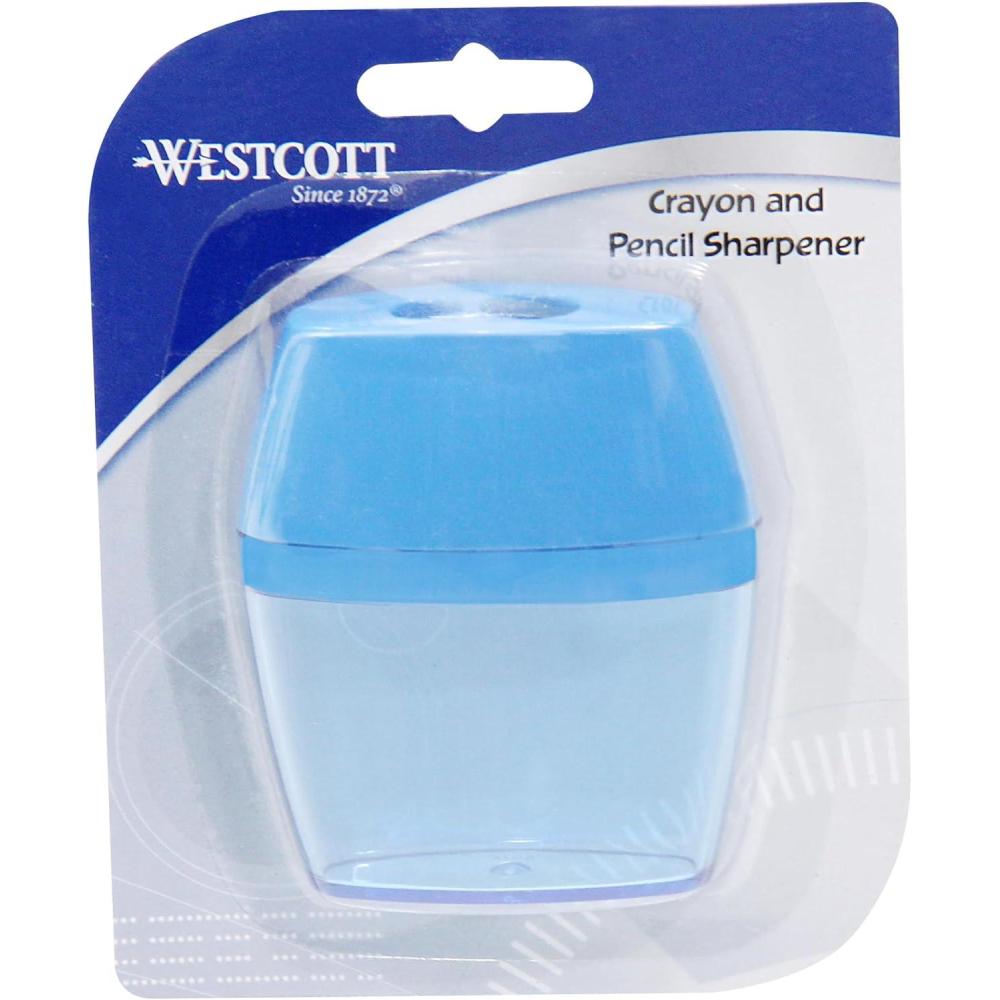 imageWestcott 15234 2Hole Manual Crayon and Pencil Sharpener for School Assorted ColorsSingle