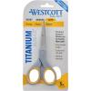 imageWestcott 8quot Bent Craft Scissors with TitaniumBonded Blades for HeavyDuty Use YellowGraySingle 5 inch