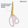 imageWestcott AllPurpose Kitchen Shears Pink with Gold Blades  Durable Kitchen Shears with PrecisionGround Blades for Easy Cutting and Meal Prep  9InchAllPurpose  8Inch