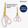 imageWestcott AllPurpose Kitchen Shears Pink with Gold Blades  Durable Kitchen Shears with PrecisionGround Blades for Easy Cutting and Meal Prep  9InchAllPurpose  8Inch and Herb Snips  5Inch