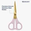 imageWestcott AllPurpose Kitchen Shears Pink with Gold Blades  Durable Kitchen Shears with PrecisionGround Blades for Easy Cutting and Meal Prep  9InchHerb Snips  5Inch