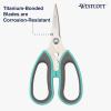 imageWestcott AllPurpose Kitchen Shears Pink with Gold Blades  Durable Kitchen Shears with PrecisionGround Blades for Easy Cutting and Meal Prep  9InchHerb Snips  65Inch