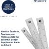 imageWestcott Stainless Steel Ruler Set with Flexible Design NonSlip Cork Base for Crafting Office Classroom Back to School Supplies Includes 6 12 ampamp 15inch Rulers 3 Pack