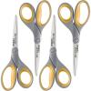 imageWestcott 8Inch Titanium Bonded Scissors Soft Handle Straight Heavy Duty Scissors GrayYellow 4Pack4Pack