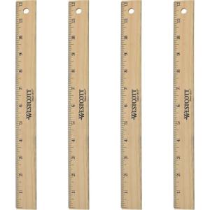 imageWestcott 05011 Beveled Edge Wooden Ruler 12 InchPack of 4