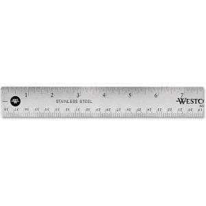 imageWestcott 10414 Stainless Steel Metal Ruler with NonSlip Cork Base 6 in15 Inches