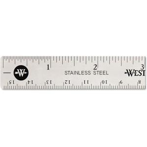 imageWestcott 10414 Stainless Steel Metal Ruler with NonSlip Cork Base 6 in6 Inches