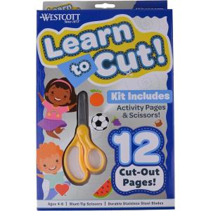 imageWestcott 16454 Right and LeftHanded Scissors Kids Scissors Back to School Classroom Supplies Ages 48 5Inch Blunt Tip Assorted 6 Pack1Pack LearntoCut Kit