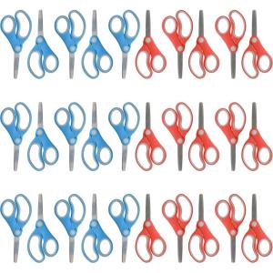 imageWestcott 55845 Right and LeftHanded Scissors Kids Scissors Back to School Classroom Supplies Ages 48 5Inch Blunt Tip 30 Pack Assorted30Pack