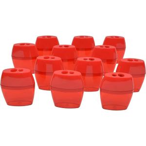 imageWestcott 55877 2Hole Manual Pencil Sharpeners for School Red 12 Pack