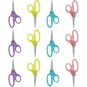 imageWestcott 5quot GEM CrystalDesign Safety Scissors 12pk BluntTip for Kids Aged 47  Scissors for School Craft Home DIY Classroom  Assorted ColorsGEM Pointed