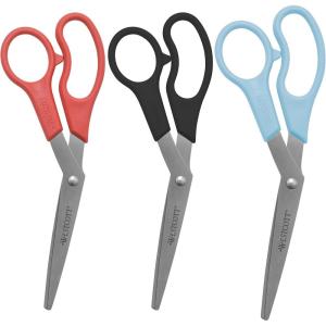 imageWestcott All Purpose Value Scissors 8quot Bent Pack of 3 Black 13402Assorted