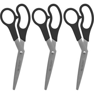 imageWestcott All Purpose Value Scissors 8quot Bent Pack of 3 Black 13402Black