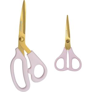 imageWestcott AllPurpose Kitchen Shears Pink with Gold Blades  Durable Kitchen Shears with PrecisionGround Blades for Easy Cutting and Meal Prep  9InchAllPurpose  8Inch and Herb Snips  5Inch