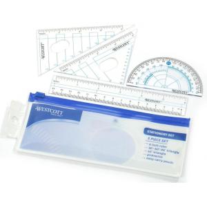 imageWestcott Five Piece Math Tool Kit Blue and Gray 14550 73 Inches