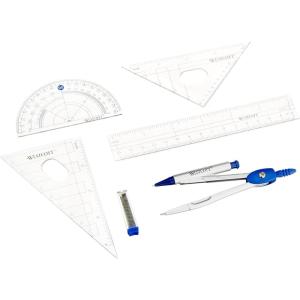 imageWestcott Six Piece Geometry Tool Kit with Pouch Assorted Colors 14564