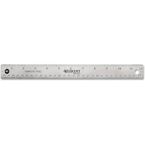 imageWestcott Stainless Steel Ruler Set with NonSlip Cork Backing Easy to Read Etched Markings Flexible and Sturdy Design for Crafting Office Classroom Back to School Supplies 12Inch 3 Pack