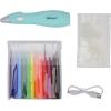imageWestcott Magic Pen Airbrush Set for Adults and Children with 12 Felt Markers ampamp 10 Stencils for Painting ampamp Crafting Battery Charged with USB Cable Mint Color