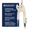 imageWestcott Metal Ball Bearing Compass with Pencil Nickel Plated 12201Ball Bearing