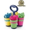 imageWestcott School Scissor Caddy and 5Inch Blunt Safety Scissors for Kids Back to School Classroom Supplies Assorted 24 Pack 14756Blunt