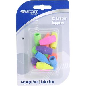 imageWestcott 14891 Pencil Eraser Toppers Assorted 12 PackToppers