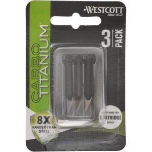 imageWestcott 17318 CarboTitanium FinePoint Hobby Knife Blade Cartridges 3 Pack