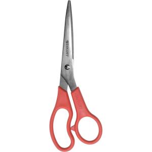 imageWestcott 8quot All Purpose Value Stainless Steel Straight Scissors RedRed  1Pack