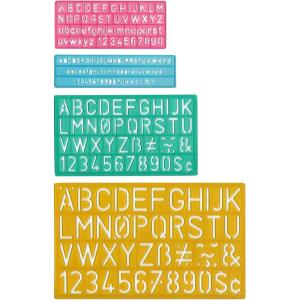 imageWestcott Lettercraft Plastic Lettering Guide Set Color Varies Set of 4 02145