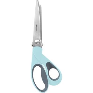 imageWestcott Pinking Shears for Fabric Cutting 95quot TitaniumBonded ZigZag Edge Soft Handle Scissors with Bent Handle for Crafting Sewing QuiltingTitanium Pinking Shears