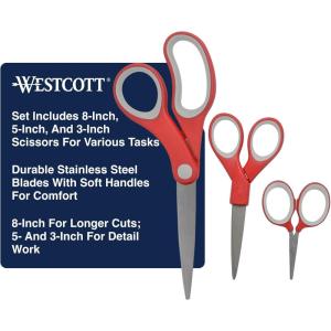 imageWestcott Premium Tailor 95quot Scissors RedBlackMulti