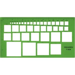 imageWestcott T828 Technical Squares Drawing and Drafting Template Plastic Template Tool GreenBox of 12