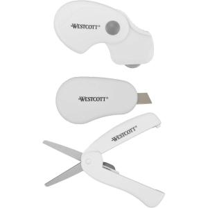 imageWestcott Travel Safe TitaniumBonded Mini Folding Scissors for Fabric and Paper TSA Compliant and Portable for Crafting Sewing Supplies ampamp More3Piece Travel Set
