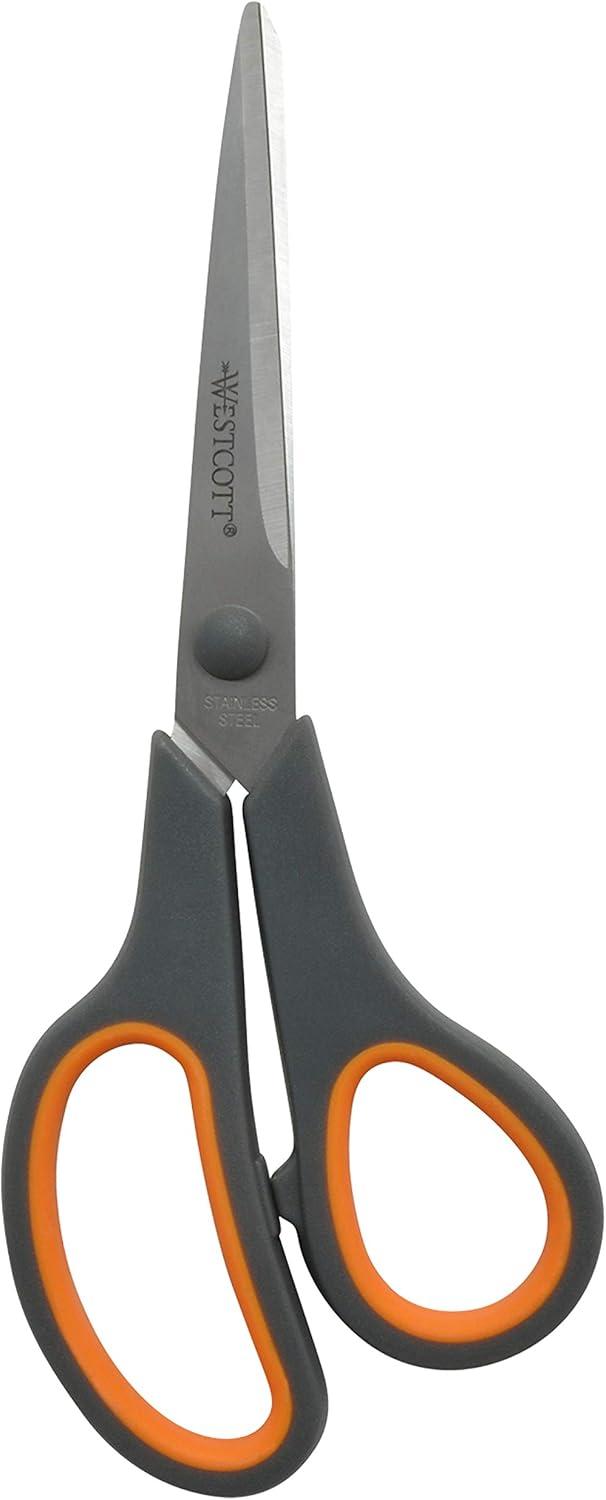 imageWestcott 8quot Straight Stainless Steel Soft Handle Scissors Assorted Colors Pack of 158 Pack of 3