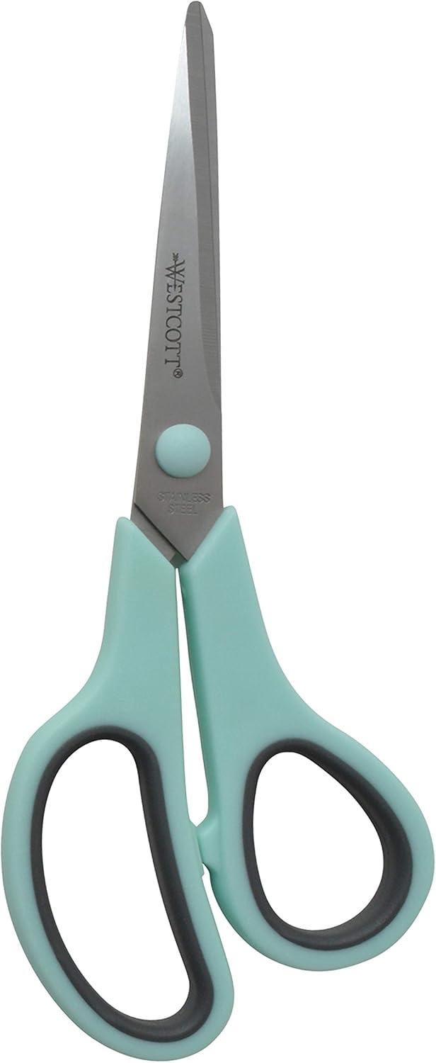 imageWestcott 8quot Straight Stainless Steel Soft Handle Scissors Assorted Colors Pack of 158 Pack of 3