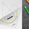 imageWestcott Set Square 22 cm with Detachable Handle Transparent Plastic Set Square with Yellow Scale Technical Scale ampamp Protractor for School University or Office E10134 0022 cm with handle