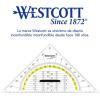 imageWestcott Set Square 22 cm with Detachable Handle Transparent Plastic Set Square with Yellow Scale Technical Scale ampamp Protractor for School University or Office E10134 0022 cm with handle