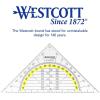 imageWestcott Set Square 22 cm with Detachable Handle Transparent Plastic Set Square with Yellow Scale Technical Scale ampamp Protractor for School University or Office E10134 0014 cm 1 Stck