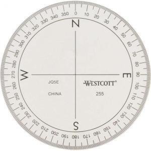 imageWestcott 360Degree Compass Protractor Crystal Clear Transparent Dial Calibrated for 360Degree Accuracy BacktoSchool School Supplies Classroom Supplies 3 12Inch