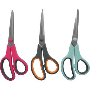imageWestcott 8quot Straight Stainless Steel Soft Handle Scissors Assorted Colors Pack of 158 Pack of 3