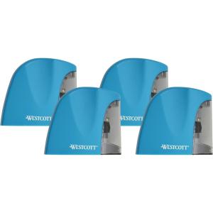 imageWestcott Battery Pencil Sharpener for Kids Bright Colors Durable Stainless Steel Blades EZView Shavings Reservoir School Supplies Back to School Classroom1 Count Pack of 4