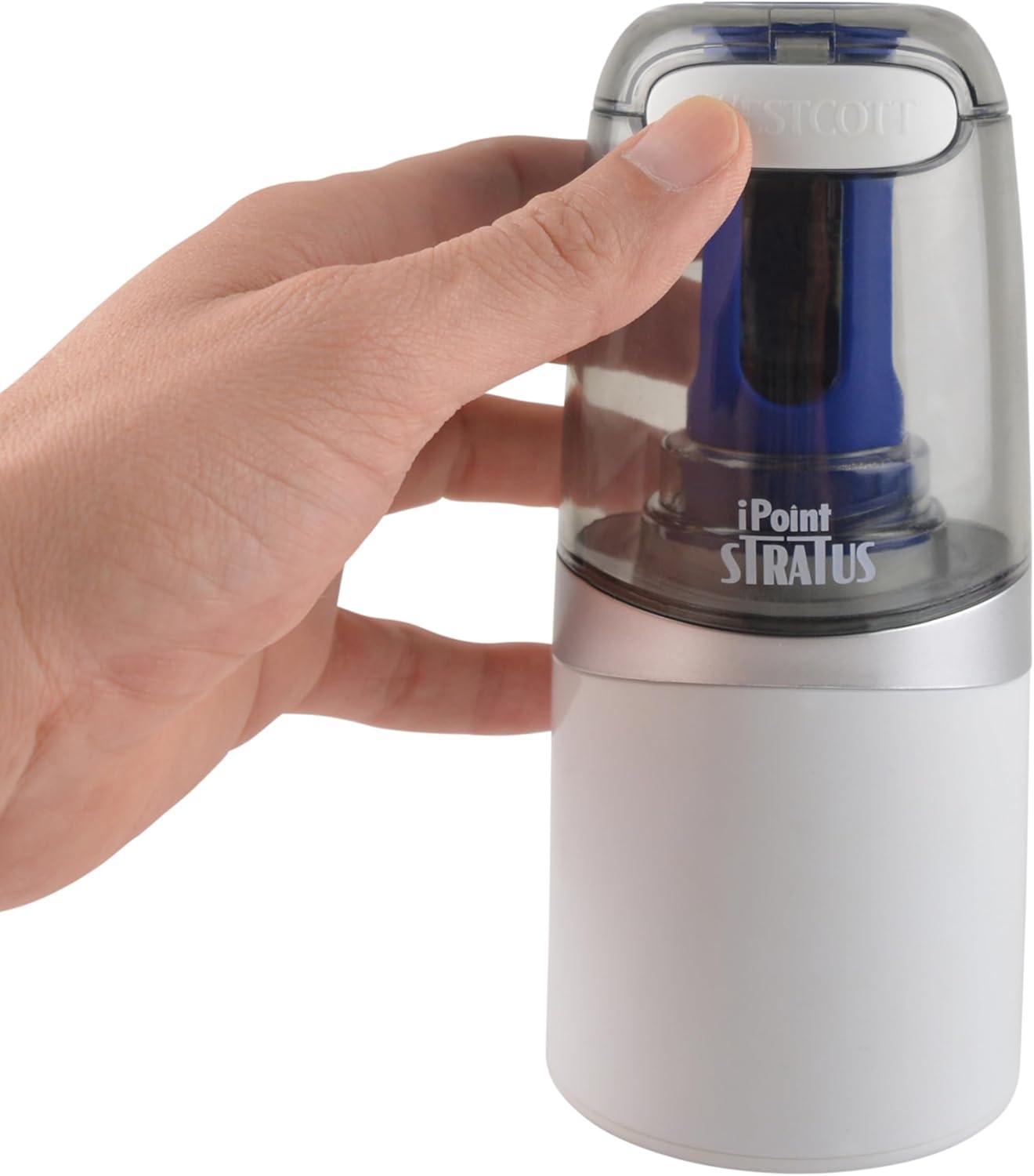 imageWestcott 17793 iPoint Stratus Electric Pencil Sharpener with TitaniumBonded Blades and PopTop Canister for School Office and Home Assorted ColorsStratus