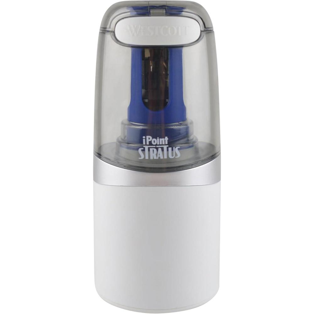 imageWestcott 17793 iPoint Stratus Electric Pencil Sharpener with TitaniumBonded Blades and PopTop Canister for School Office and Home Assorted ColorsStratus