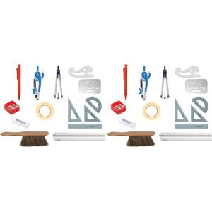 imageWestcott 16367 15Piece Architectural Drafting and DrawingTool Set for Math and Geometry Engineering Students1 Count Pack of 2