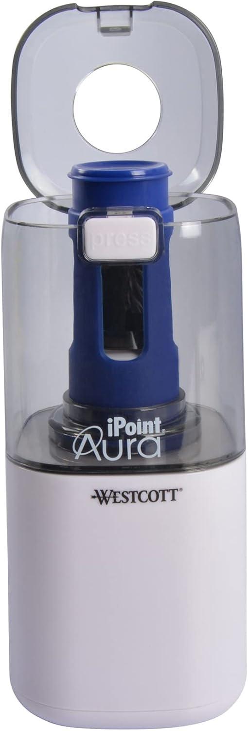 imageWestcott 17794 iPoint Stratus Battery Pencil Sharpener with TitaniumBonded Blades and PopTop Canister for School Office and Home Assorted ColorsAura