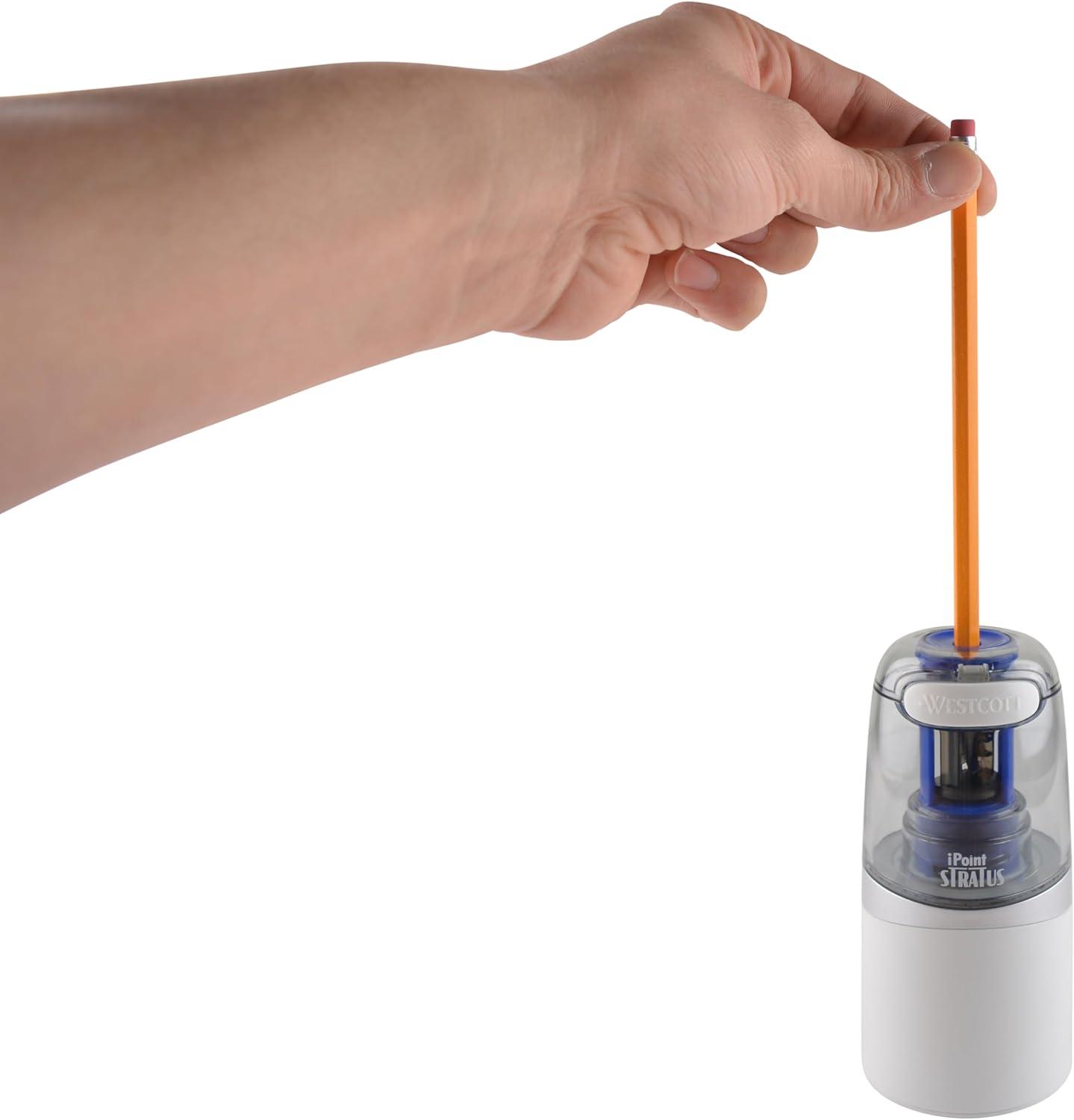 imageWestcott 17794 iPoint Stratus Battery Pencil Sharpener with TitaniumBonded Blades and PopTop Canister for School Office and Home Assorted ColorsStratus