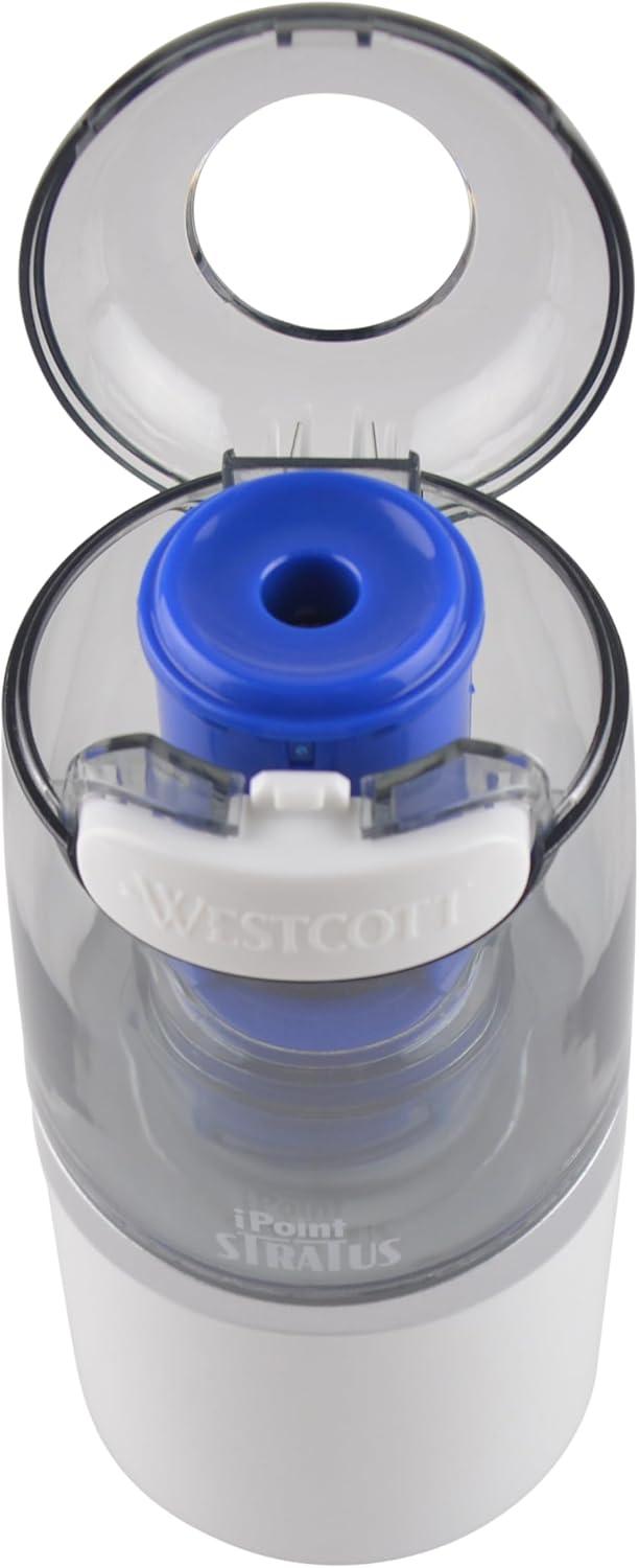 imageWestcott 17794 iPoint Stratus Battery Pencil Sharpener with TitaniumBonded Blades and PopTop Canister for School Office and Home Assorted ColorsStratus