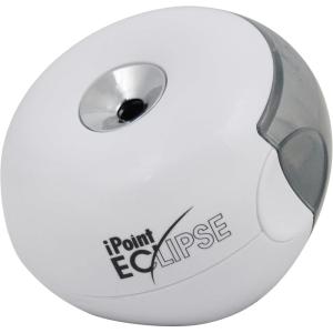 imageWestcott iPoint Eclipse Battery Pencil Sharpener Unique TwoBlade Technology EZView Reservoir Requires 4 AA Batteries White for Home Small Office Classroom Back to School School Supplies