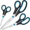 imageWestcott Easy Grip Scissors 3 pieces Blue  Set of 3 universal scissors with comfort grip  Extra sharp ampamp durable stainless steel blade  Scissors for crafting household school ampamp office  N90032 00