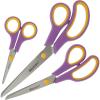 imageWestcott Easy Grip Scissors Set of 3 Universal Scissors with Comfort Handle Extra Sharp ampamp Durable Stainless Steel Blade Scissors for Crafts Home School and Office N90029 00Blackcurrant