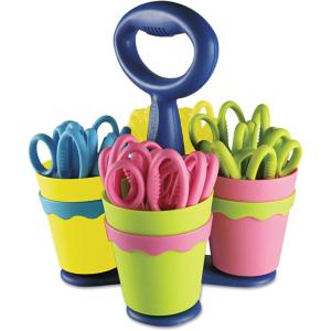 imageWestcott  ACM14755  School Scissor Caddy and 24 Kids Scissors with Microban